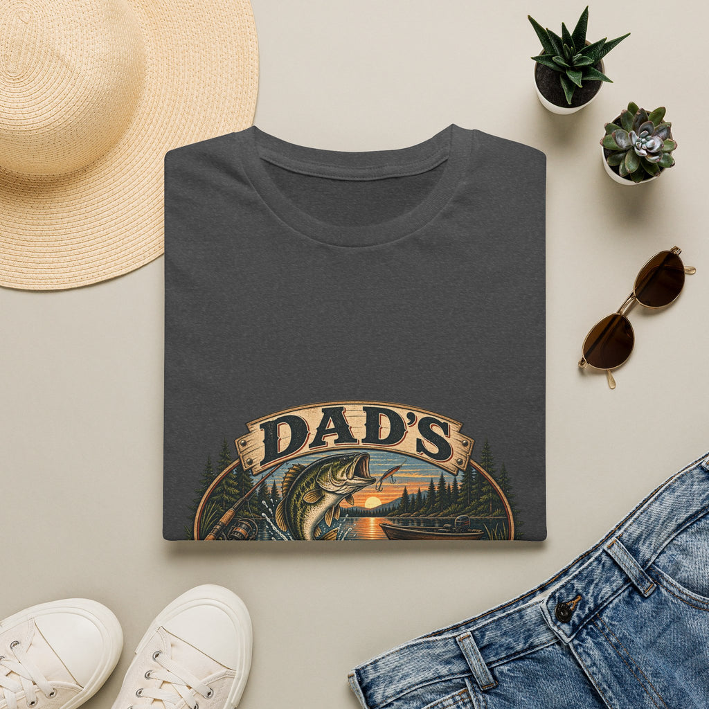 Dad's Fishing Club T-Shirt | Vintage Fish Sunset Outdoor Angler Design