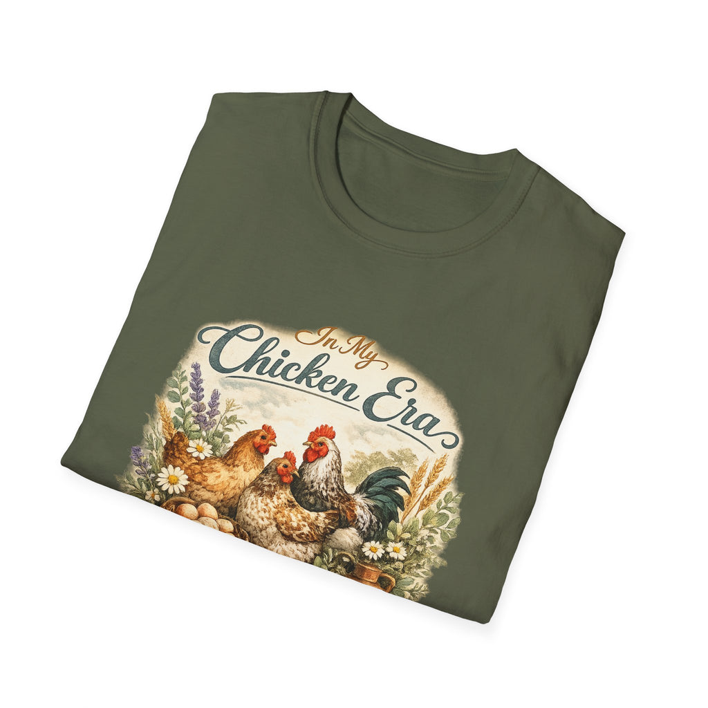 In My Chicken Era T-Shirt | Vintage Farmhouse Hen Rooster Floral Design