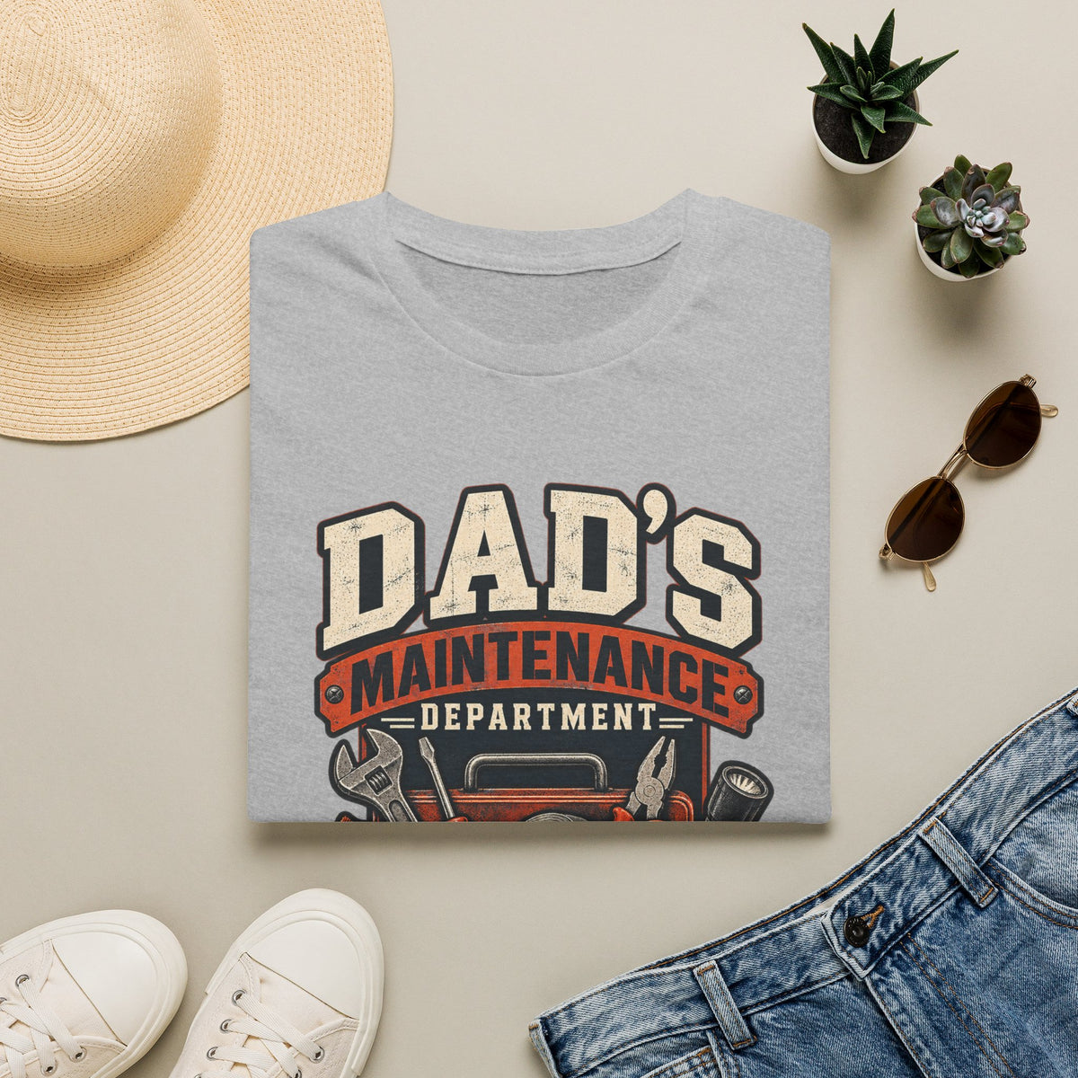 Dad's Maintenance Department T-Shirt | Tools Garage Repair Dad Tee