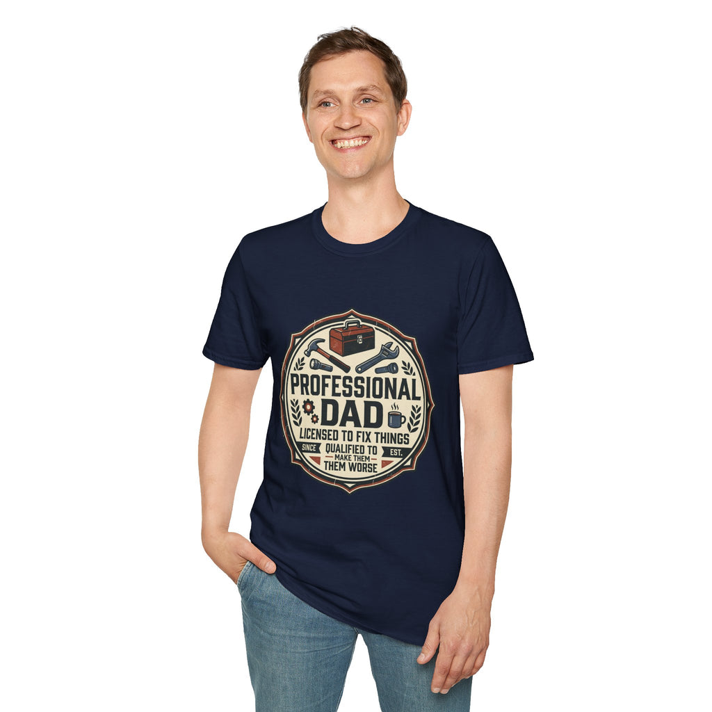 Professional Dad Logo T-Shirt | Toolbox Wrenches Vintage Badge