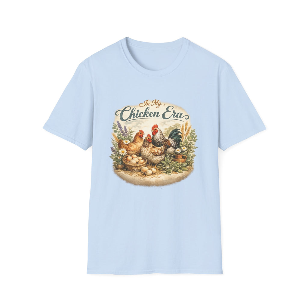 In My Chicken Era T-Shirt | Vintage Farmhouse Hen Rooster Floral Design
