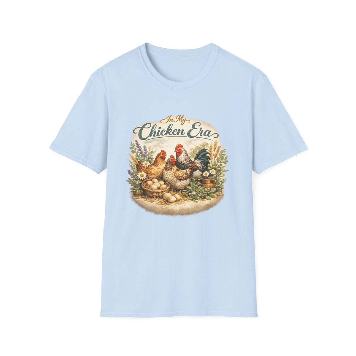 In My Chicken Era T-Shirt | Vintage Farmhouse Hen Rooster Floral Design