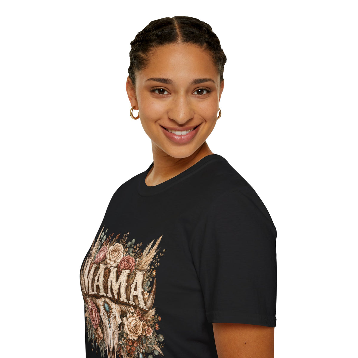 Mama floral cow skull T-Shirt | Boho country mom tee