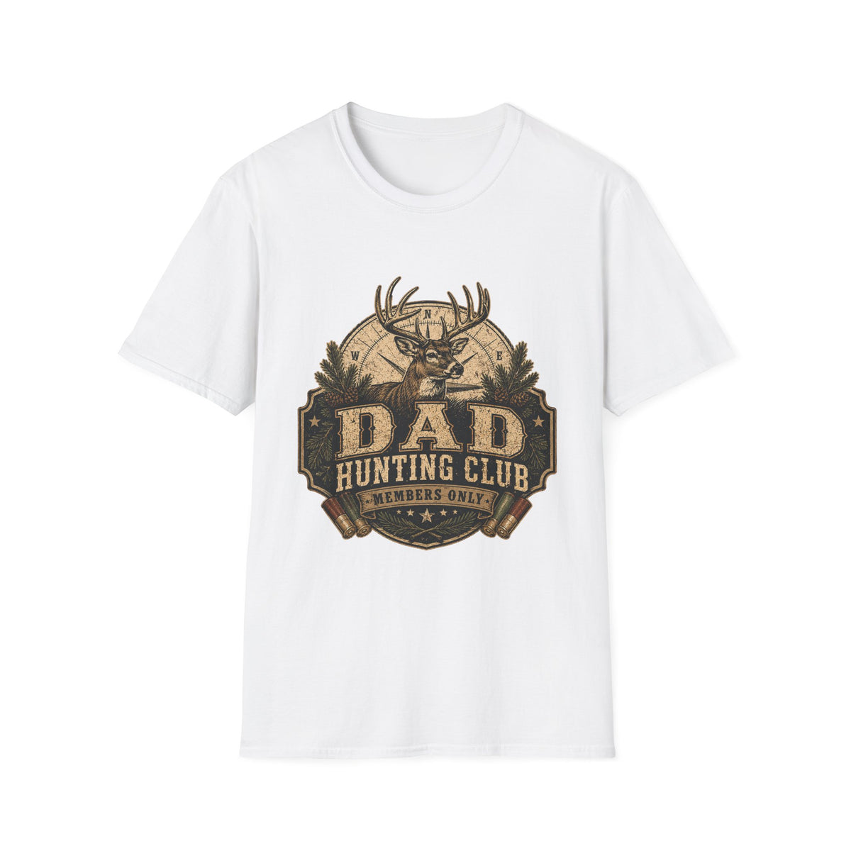 Dad Hunting Club T-Shirt | Deer Buck Antlers Outdoors Retro Badge