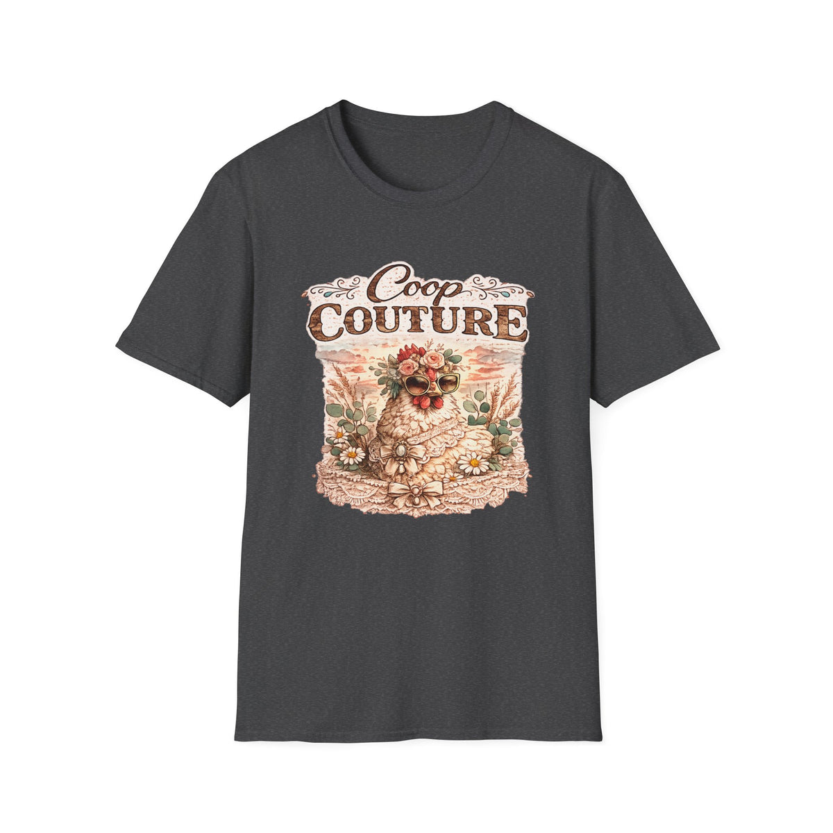Coop Couture Chicken Floral Graphic T-Shirt | Farmhouse Vintage Style