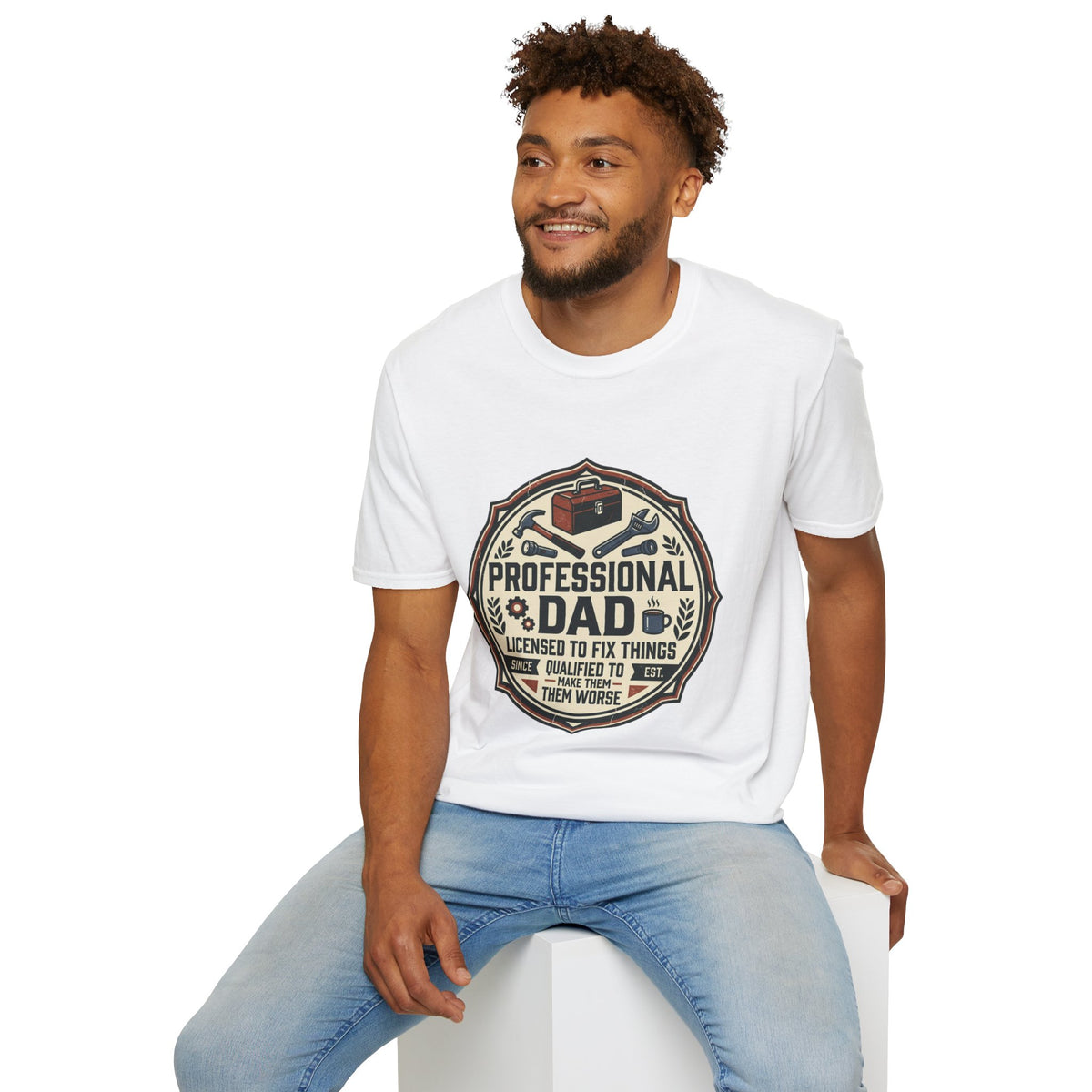 Professional Dad Logo T-Shirt | Toolbox Wrenches Vintage Badge