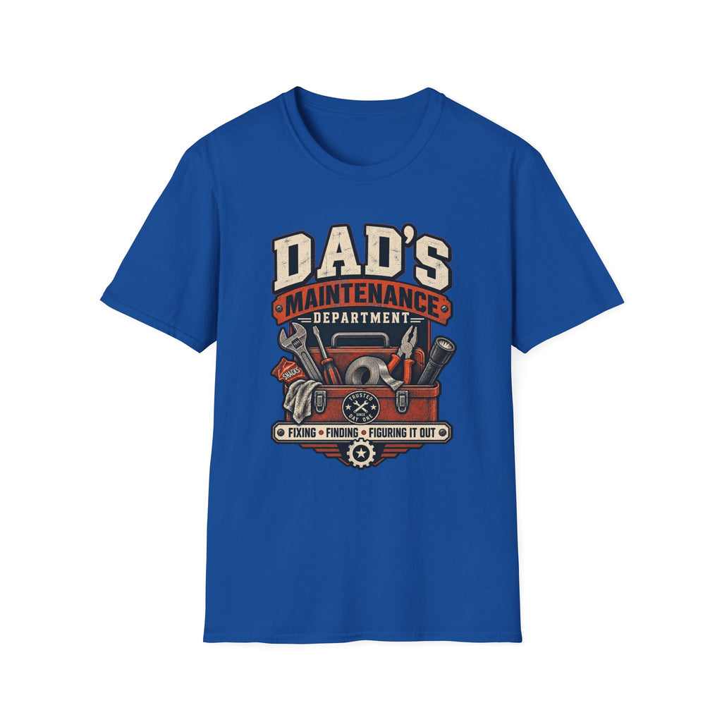 Dad's Maintenance Department T-Shirt | Tools Garage Repair Dad Tee
