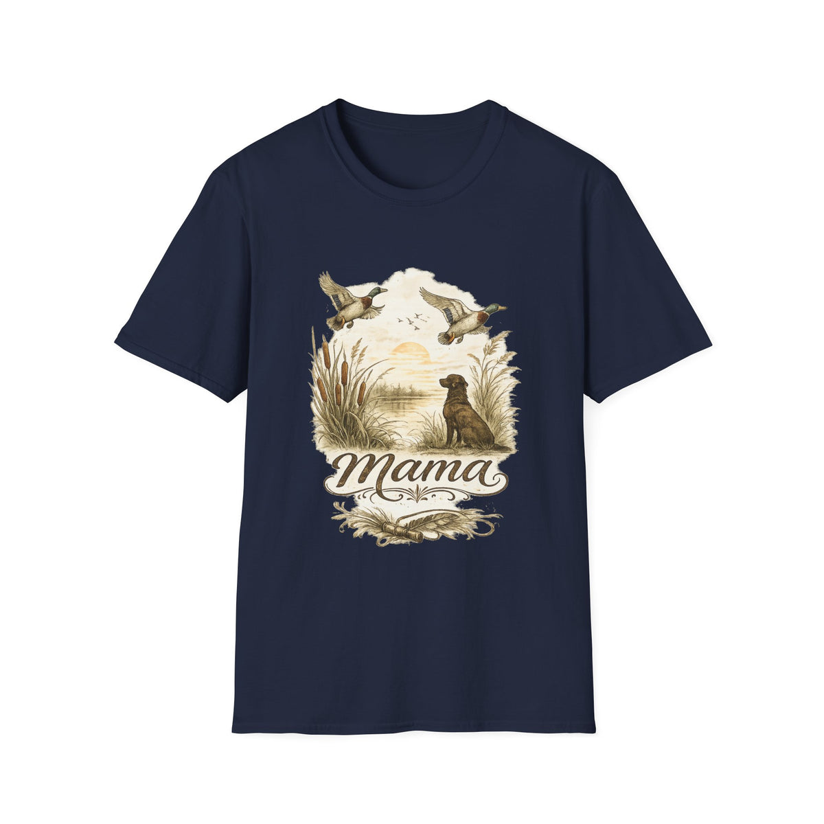Mama Duck Family T-Shirt | Ducks Flying Over Pond, Mom Wildlife Tee