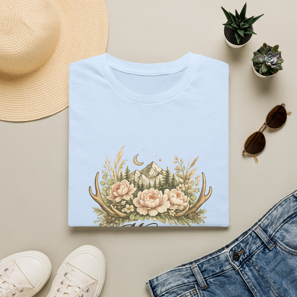 Mama Floral Antlers T-Shirt | Mountain Moon Wildflower Design