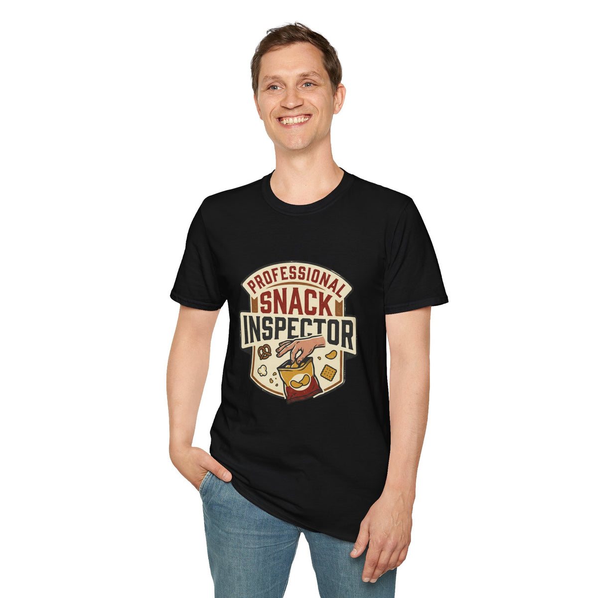 Professional Snack Inspector T-Shirt | Funny Food Badge Tee