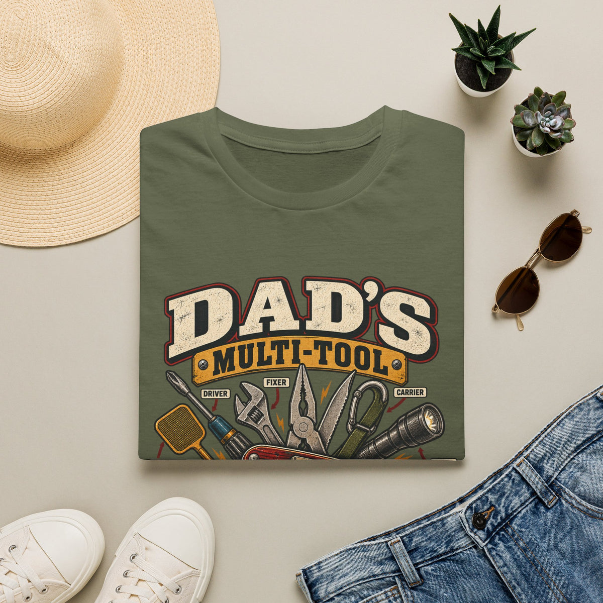 Dad's Multi-Tool T-Shirt | Vintage Toolbox Tools Graphic Tee