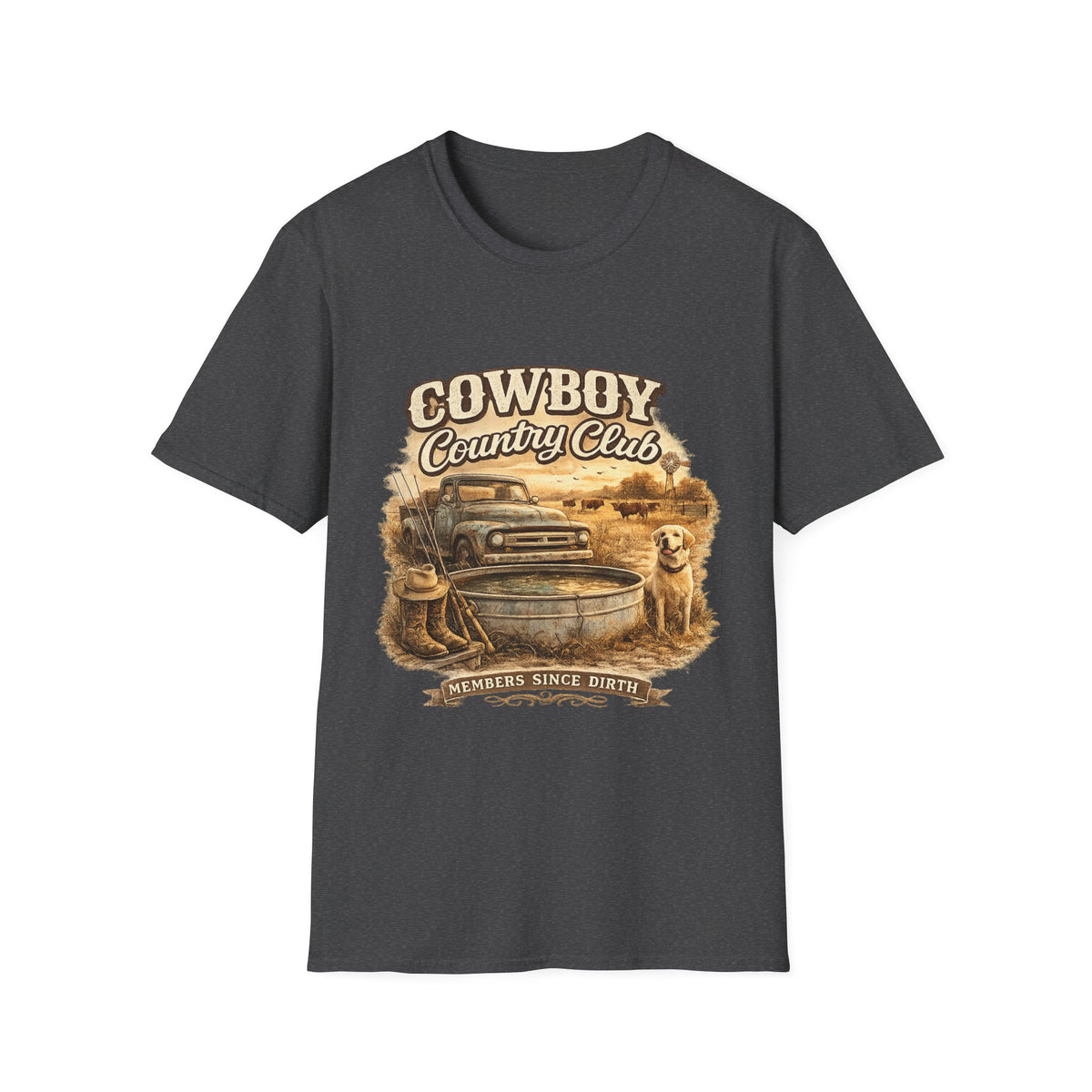 Cowboy Country Club T-Shirt | Vintage Truck Western Ranch Design