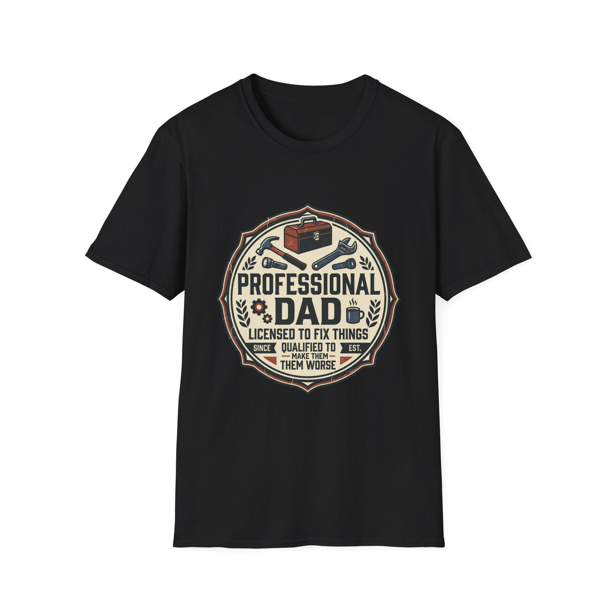 Professional Dad Logo T-Shirt | Toolbox Wrenches Vintage Badge