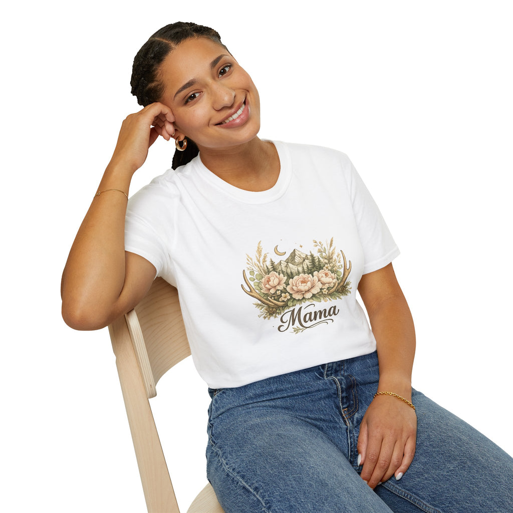 Mama Floral Antlers T-Shirt | Mountain Moon Wildflower Design