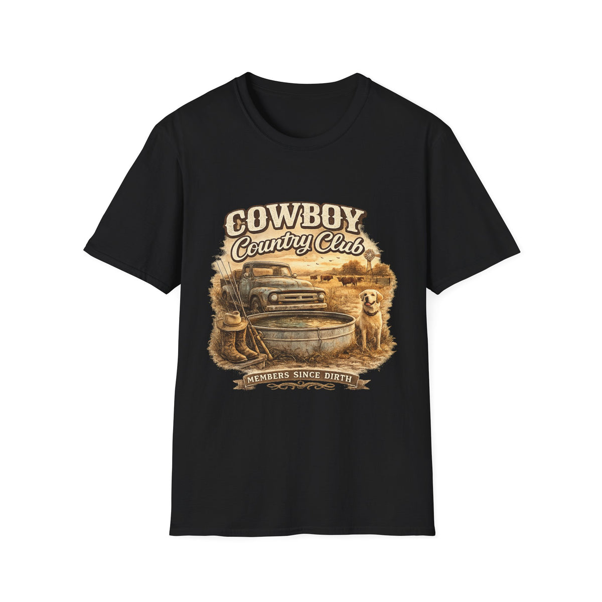 Cowboy Country Club T-Shirt | Vintage Truck Western Ranch Design