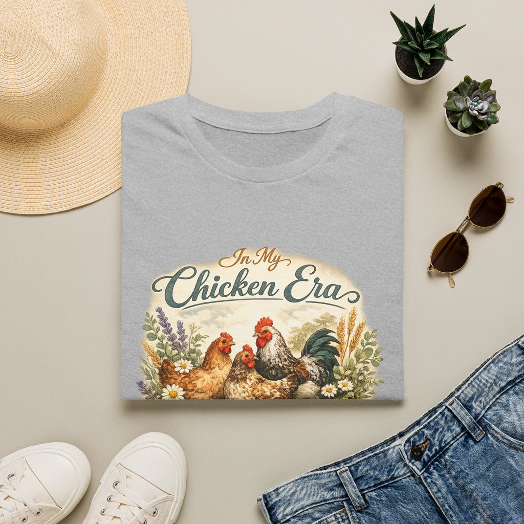 In My Chicken Era T-Shirt | Vintage Farmhouse Hen Rooster Floral Design