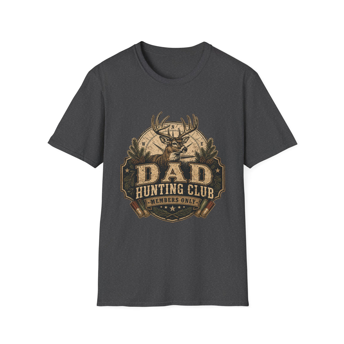 Dad Hunting Club T-Shirt | Deer Buck Antlers Outdoors Retro Badge