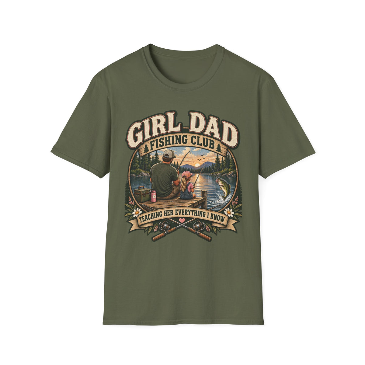 Girl Dad Fishing Club T-Shirt | Father Daughter Fishing Scene