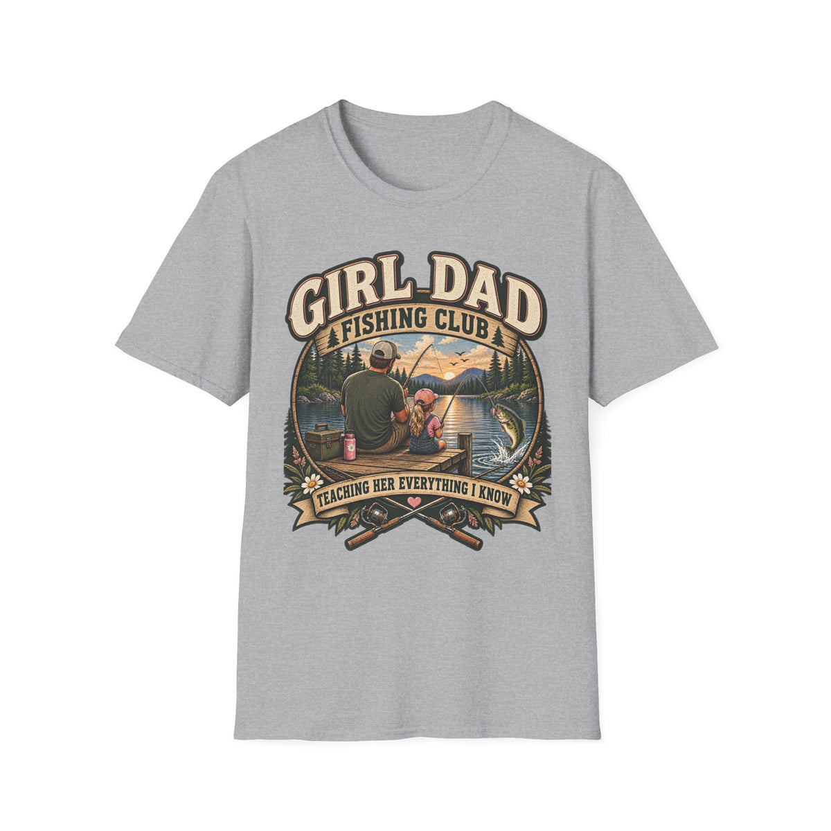 Girl Dad Fishing Club T-Shirt | Father Daughter Fishing Scene