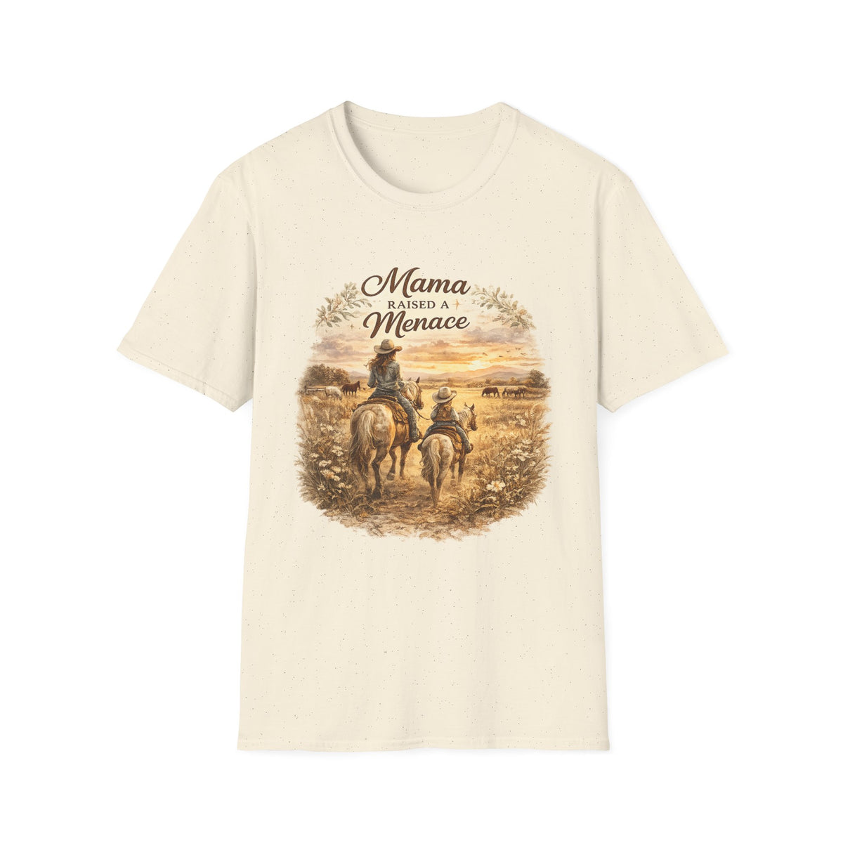 Mama Raised a Menace T-Shirt | Western Cowgirl Mom Design