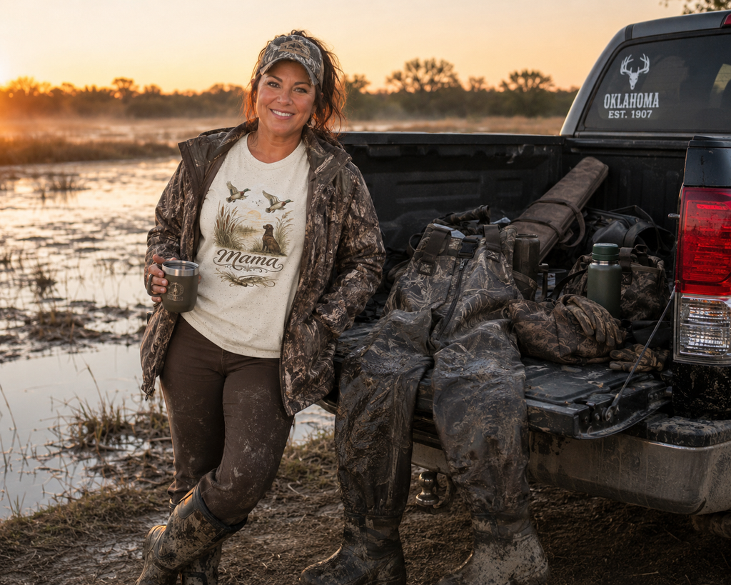 Mama Duck Family T-Shirt | Ducks Flying Over Pond, Mom Wildlife Tee