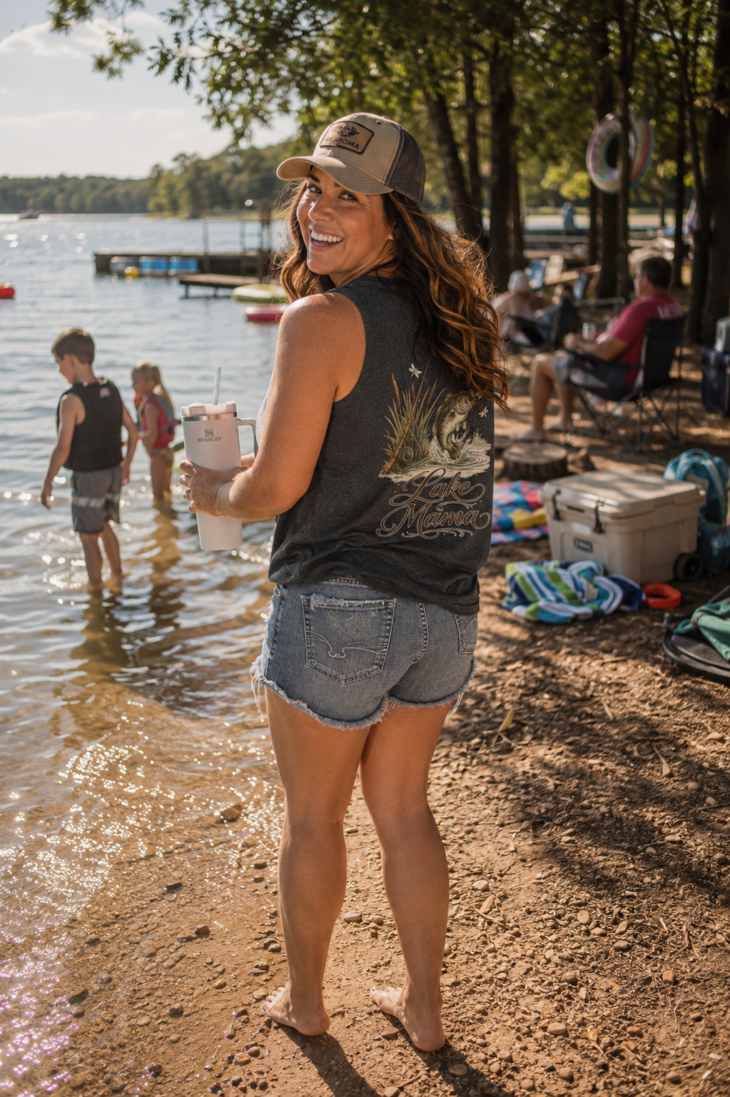 Lake Mama T-Shirt | Fishing Bass Illustration